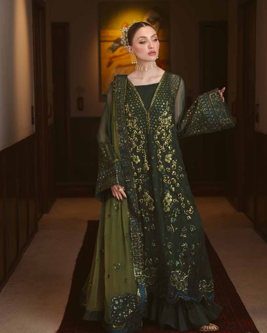 Elaya by Nureh Embroidered Luxury Chiffon Unstitched 3 Piece Suit (NEL-93)