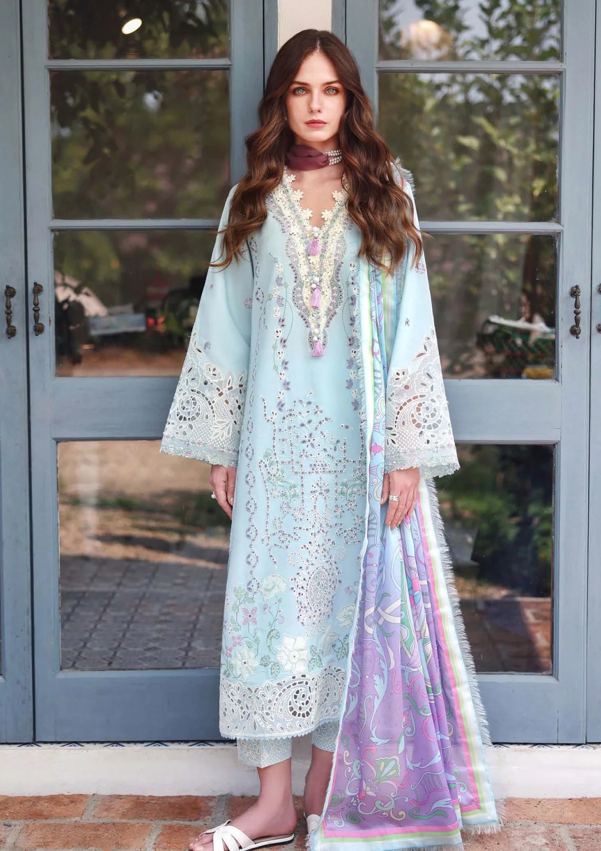 Hemline By Mushq - Secret Garden 26 Unstitched Suit (Secret Blossom)