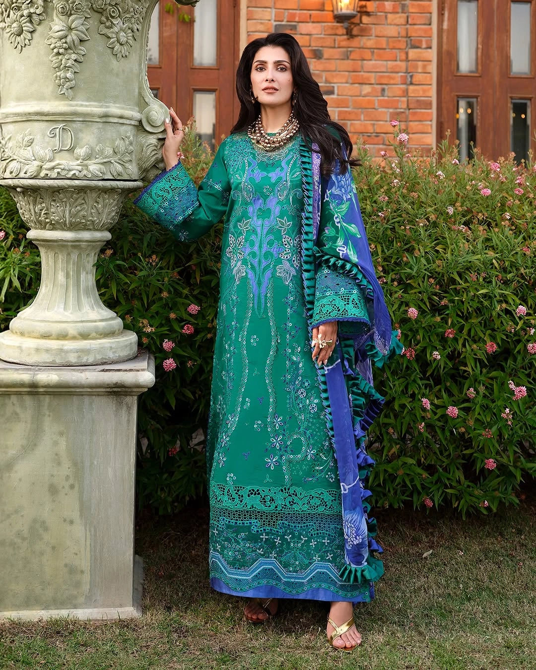 Mushq A Moi Luxury Lawn ’26 | Embroidered 3-Piece Unstitched Suit (Blooming Romance)