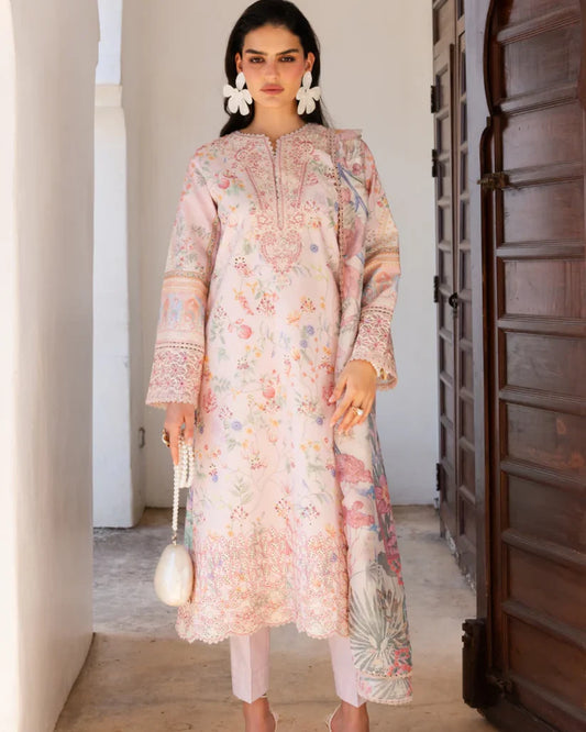 Aabyaan Shezlin Chikankari Lawn 2026 – Embroidered 3 Piece Suit (AZ-04)