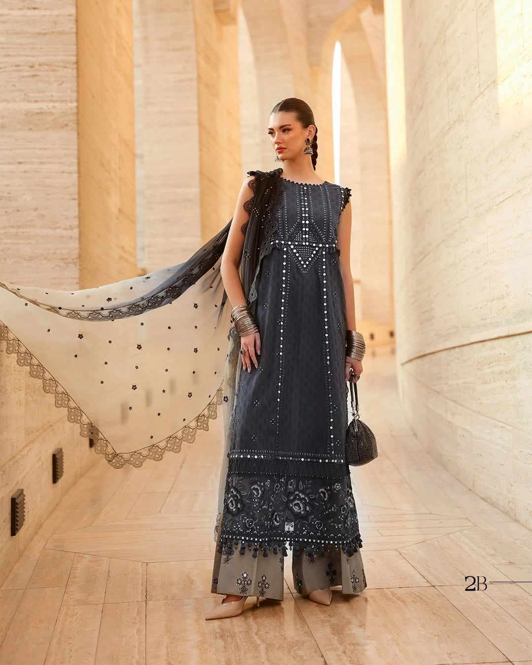 MARIA B LUXURY 3 Piece Embroidered Lawn Suit (Unstitched)