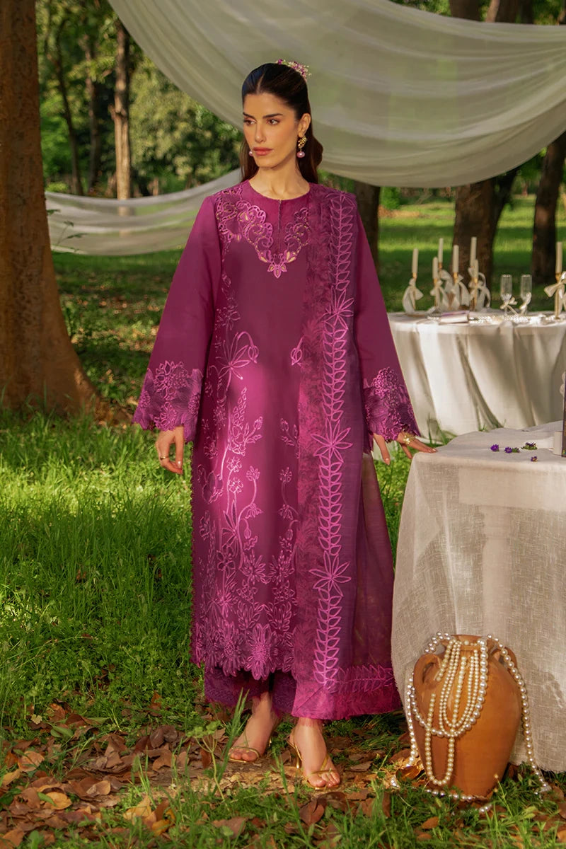 Rang Rasiya- Embroidered Lawn 3PC Unstitched Suit with Net Dupatta (Zaha)