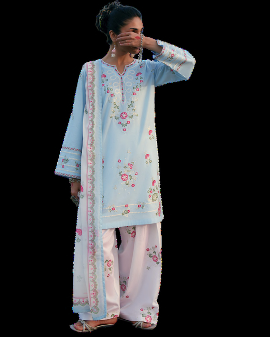 Casualite - Embroidered Lawn Stitched 3 Piece Suit (CLOUDVEIL)