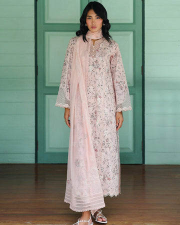 Qalamkar Qprints | Digital Printed Lawn Chikankari Embroidered Unstitched Suit | KENA