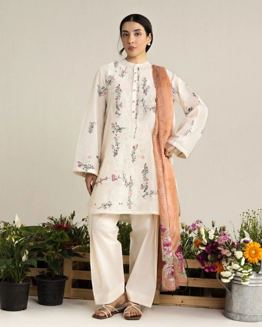 Coco By Zara Shahjahan Embroidered Lawn 3-Piece Unstitched Suit (Yura-3A)