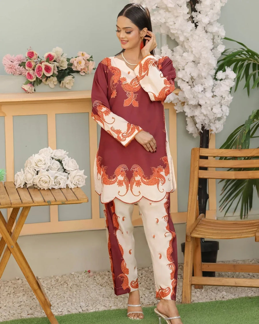 Amna Khurram Lawn Printed Co-Ord Set _1A7 – Ready to Wear