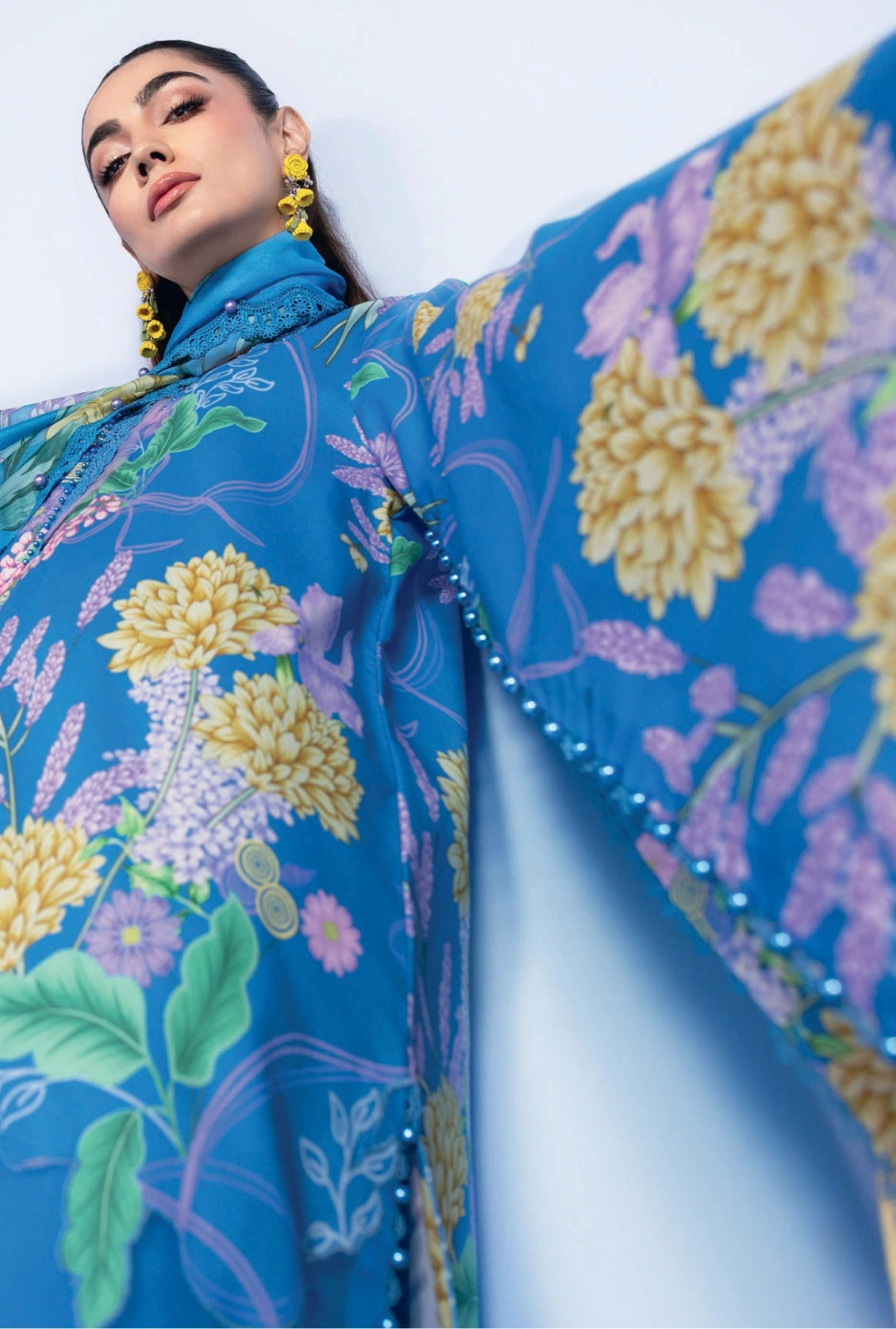 MariaB MBasics Printed & Embroidered Lawn Unstitched 3 Piece Suit (unstitched)