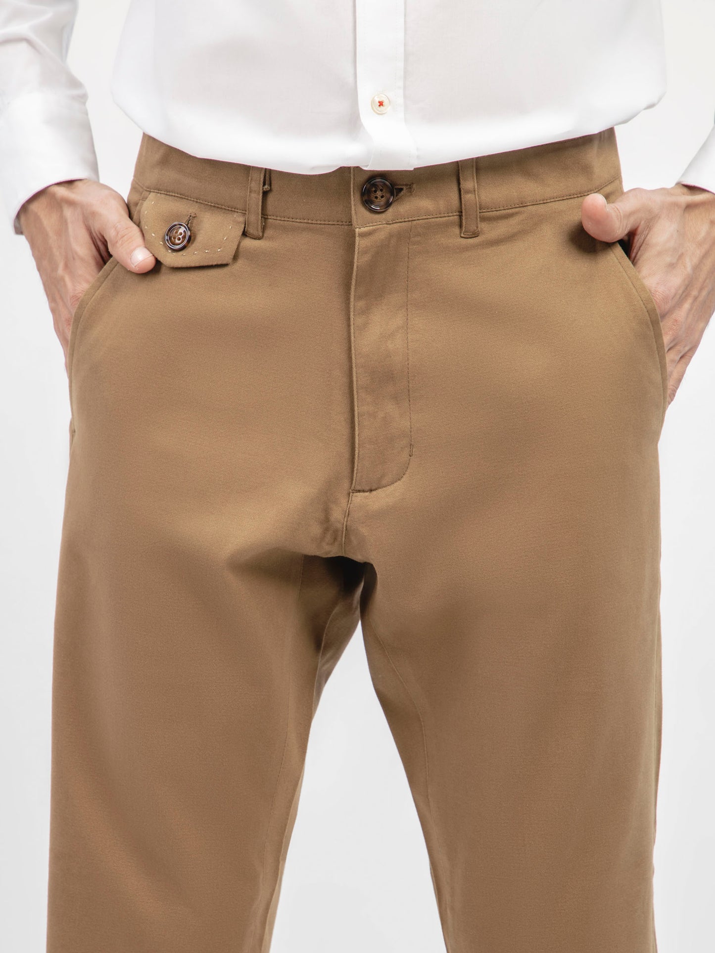 Camel Brown 3177 Structured Casual Fit Chinos-SS2024