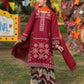 Garnet Embroidered Lawn Stitched 3 Piece Suit (Cherry Berry) | Summer Collection 2026