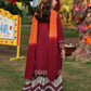 Garnet Embroidered Lawn Stitched 3 Piece Suit (Cherry Berry) | Summer Collection 2026