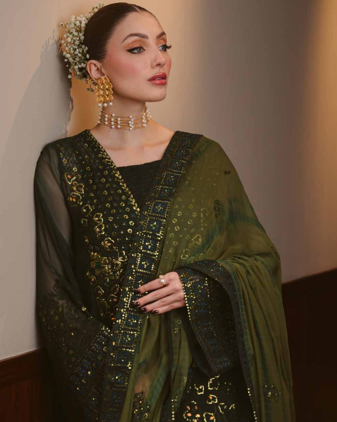 Elaya by Nureh Embroidered Luxury Chiffon Unstitched 3 Piece Suit (NEL-93)