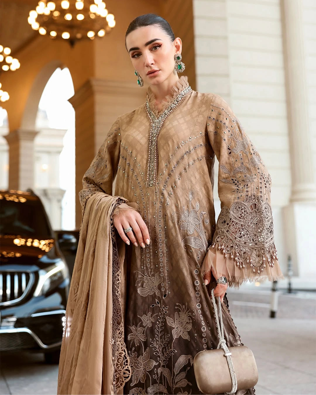 MARIA B LUXURY 3 Piece Embroidered Lawn Suit (Unstitched)