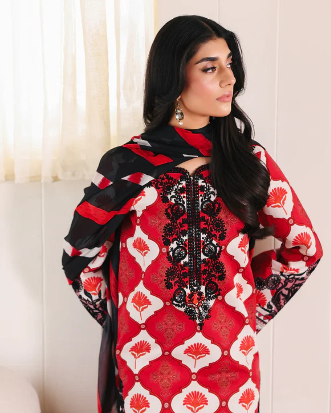 NISSA Floral Symphony – Embroidered & Printed Lawn Suit by Rajbari (Unstitched) 04