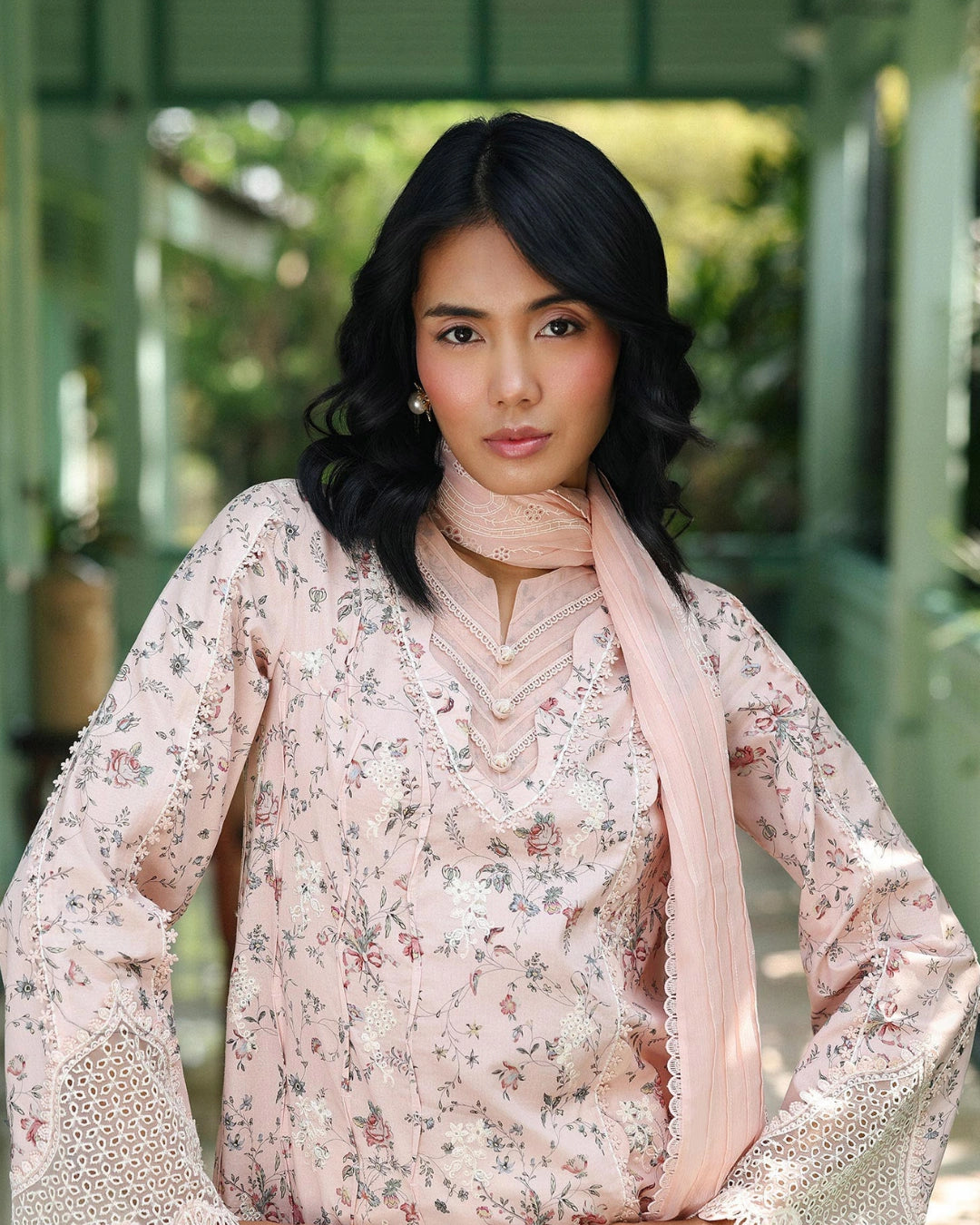 Qalamkar Qprints | Digital Printed Lawn Chikankari Embroidered Suit | KENA