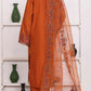 HZ Muse-Embroidered 3 Piece Outfit Stitched Suite OCHRE (CSE-3P-214)