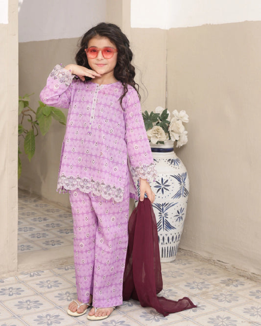 Shanzey Embroidered Lawn Stitched 3 Piece Suit – SHK-5302 (Lilac) | Summer Collection 2026