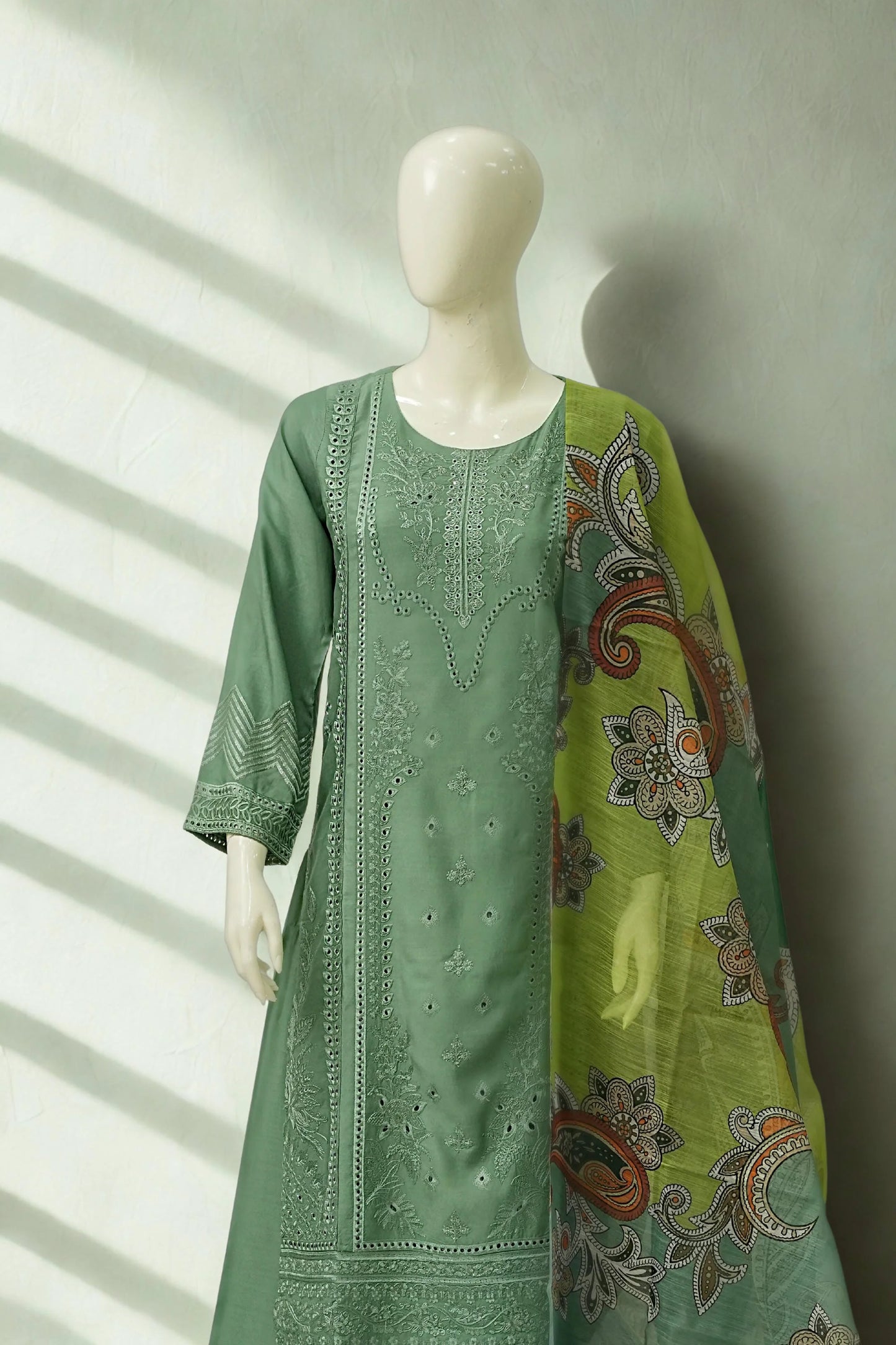 Pasand of Lahore 3-Piece Premium Viscose Suit – Pista (PL-337)