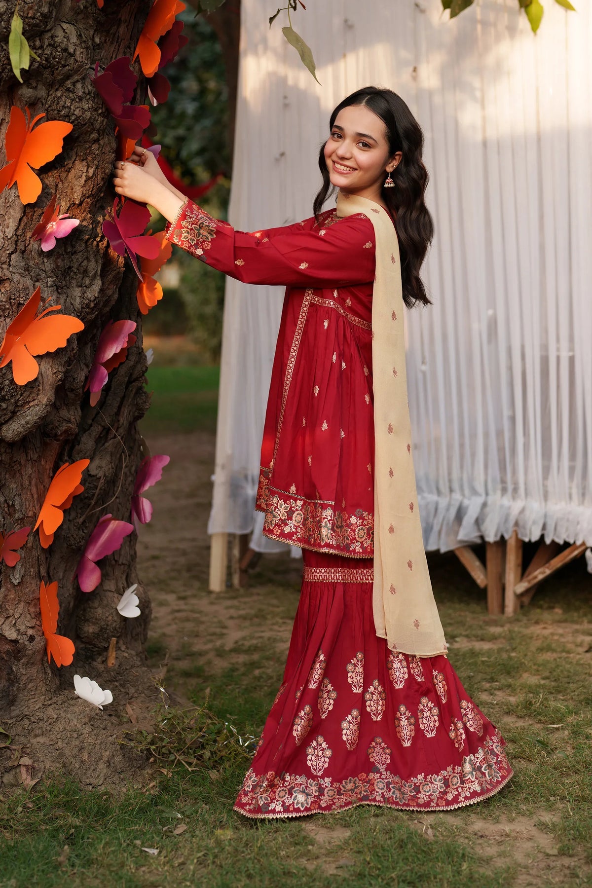 Garnet Embroidered Lawn Stitched 3 Piece Suit (Lush blush) | Summer Collection 2026