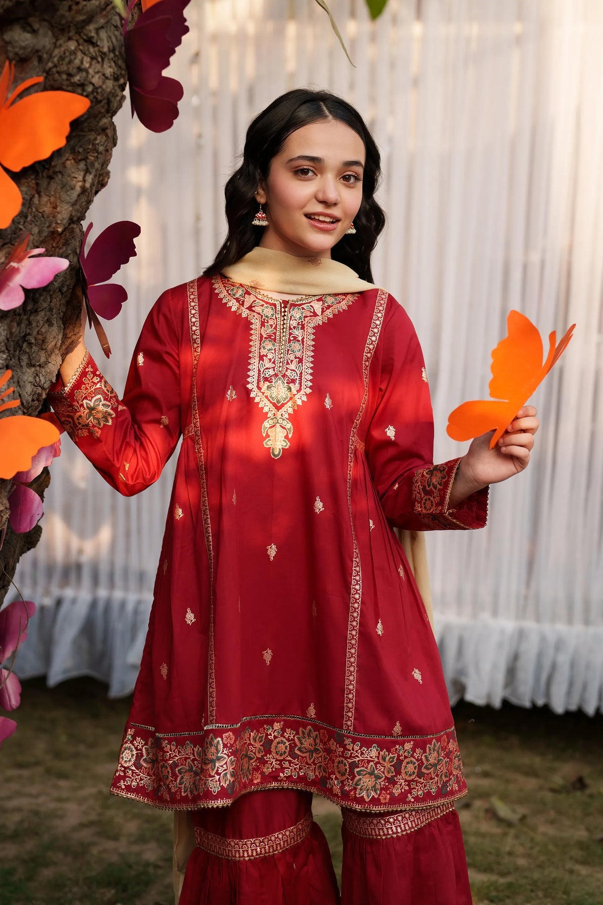 Garnet Embroidered Lawn Stitched 3 Piece Suit (Lush blush) | Summer Collection 2026
