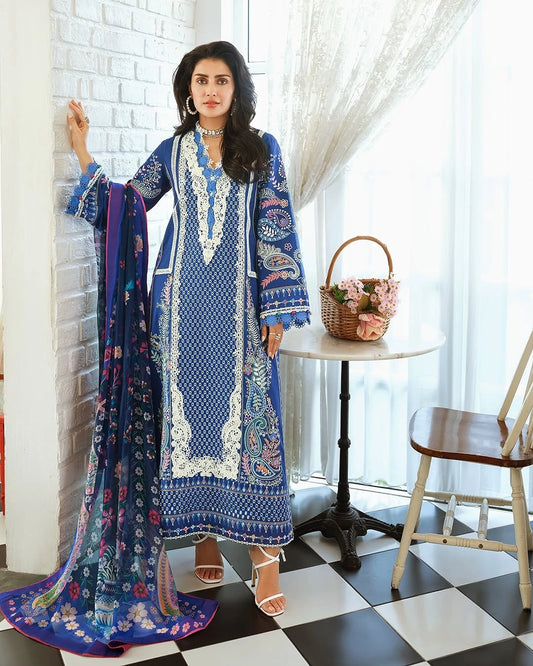 Mushq A Moi Luxury Lawn ’26 | Embroidered 3-Piece Unstitched Suit (Moonlit Dreams)