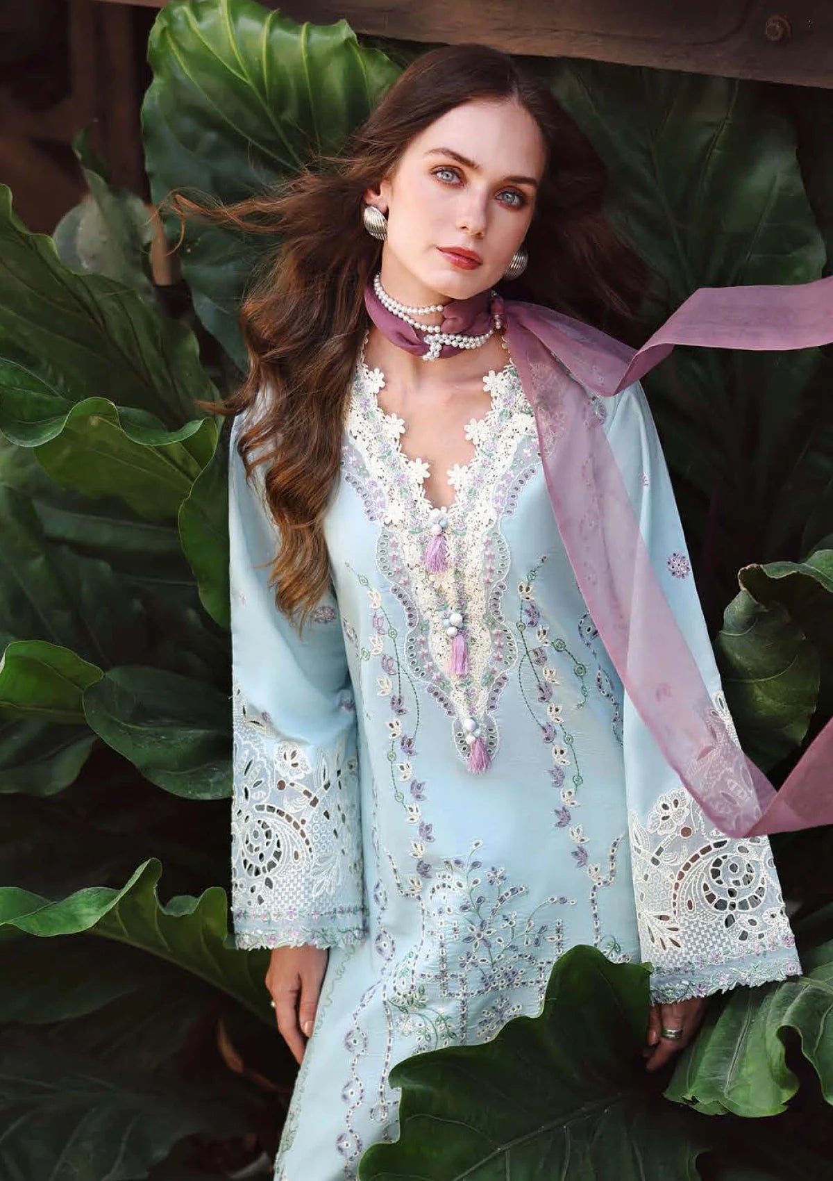 Hemline By Mushq - Secret Garden 26 Unstitched Suit (Secret Blossom)