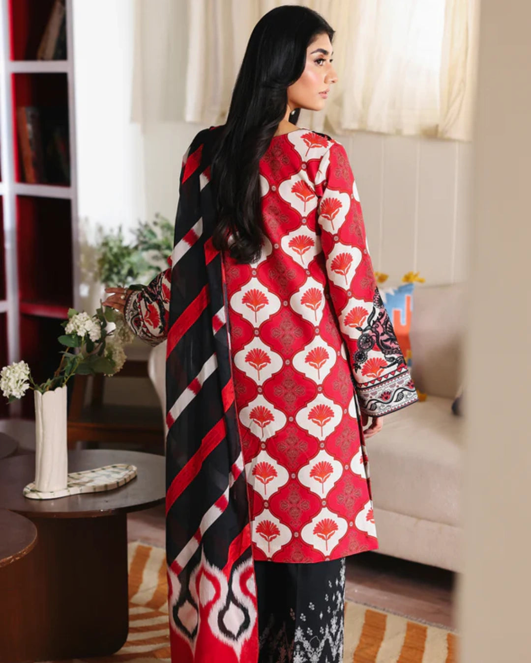 NISSA Floral Symphony – Embroidered & Printed Lawn Suit by Rajbari (Unstitched) 04