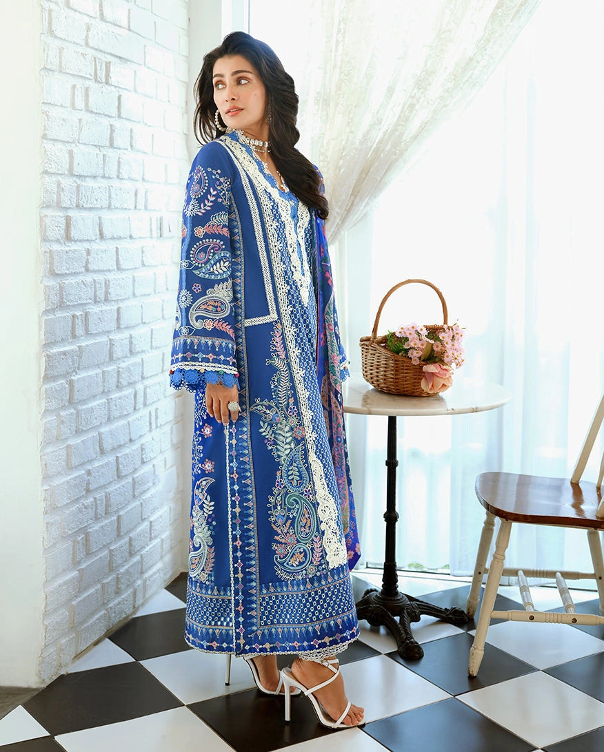 Mushq A Moi Luxury Lawn ’26 | Embroidered 3-Piece Unstitched Suit (Moonlit Dreams)