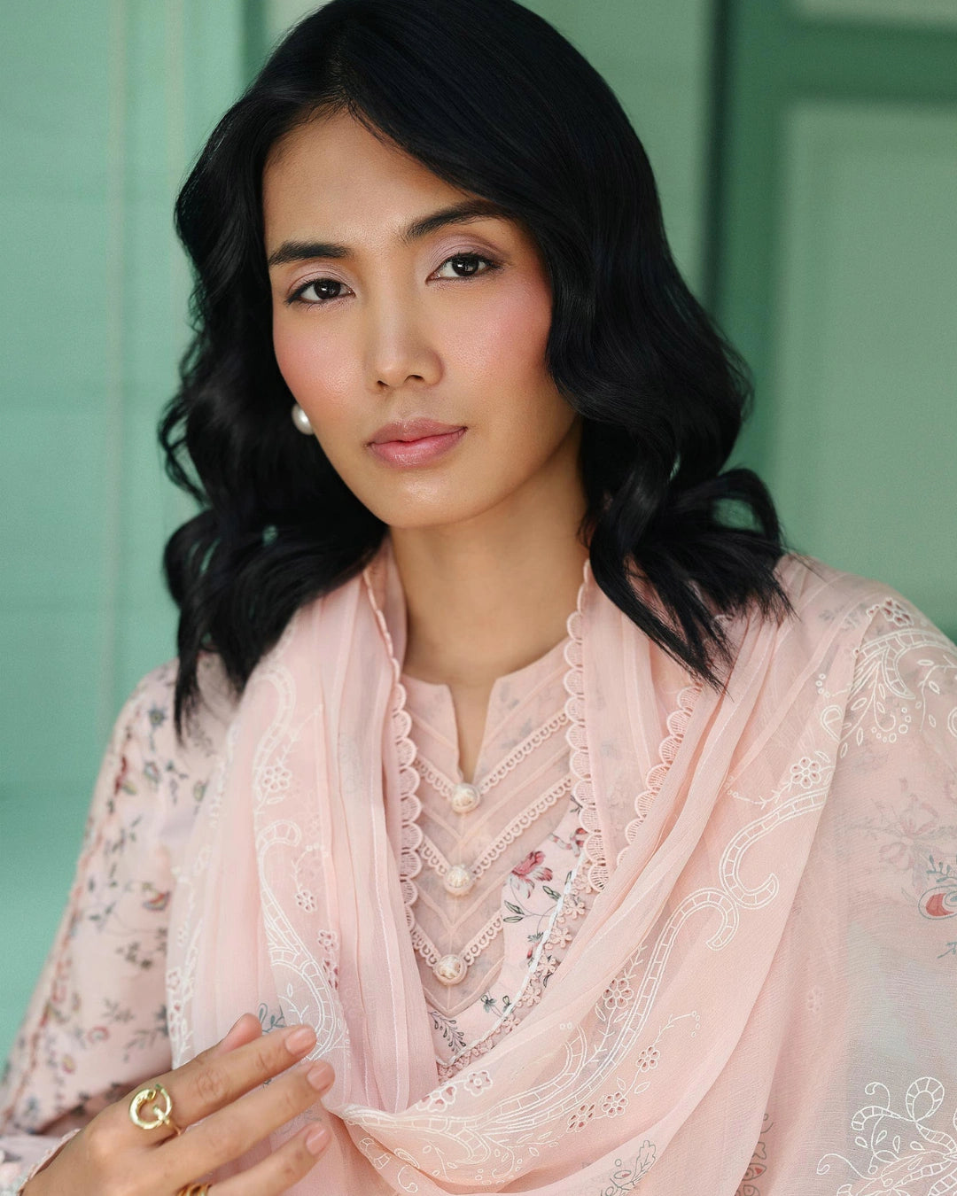 Qalamkar Qprints | Digital Printed Lawn Chikankari Embroidered Suit | KENA
