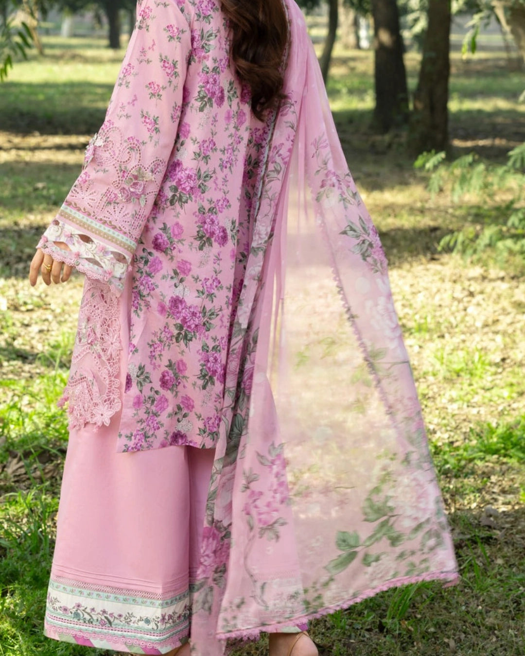 ELAF PREMIUM - Chikankari - Prints Collection with Chiffon (unstitched)