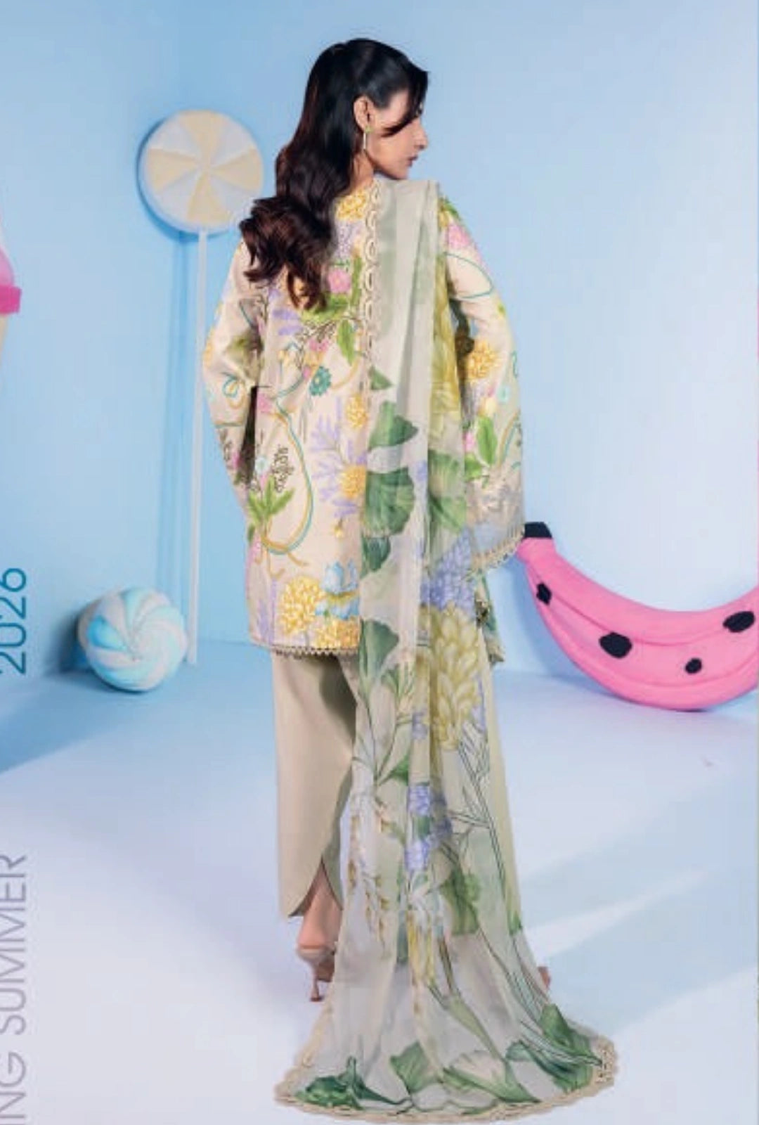 MariaB MBasics Printed & Embroidered Lawn Unstitched 3 Piece Suit (unstitched)