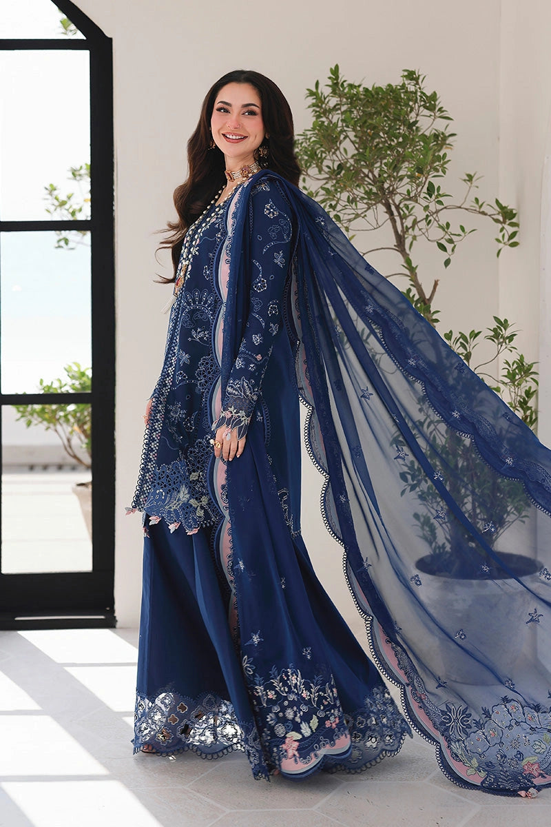 QALAMKAR Sahil | Luxury Chikankari Embroidered 3PC Lawn Suit with Chiffon Dupatta | ESMA