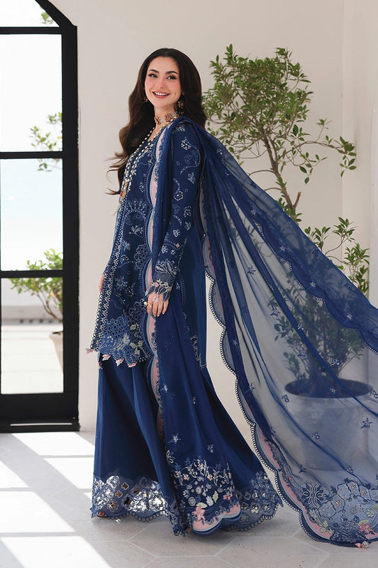 QALAMKAR Sahil | Luxury Chikankari Embroidered 3PC Lawn Suit with Chiffon Dupatta | ESMA