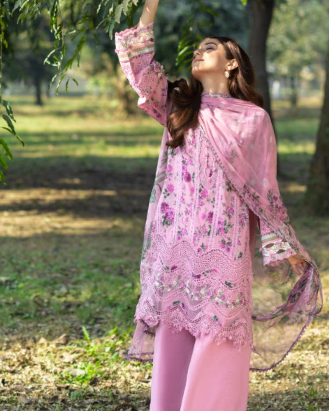 ELAF PREMIUM - Chikankari - Prints Collection with Chiffon (unstitched)