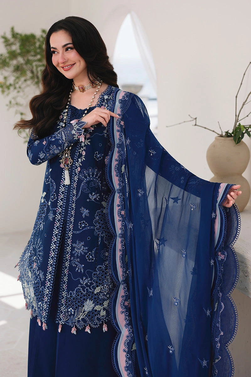 QALAMKAR Sahil | Luxury Chikankari Embroidered 3PC Lawn Suit with Chiffon Dupatta | ESMA