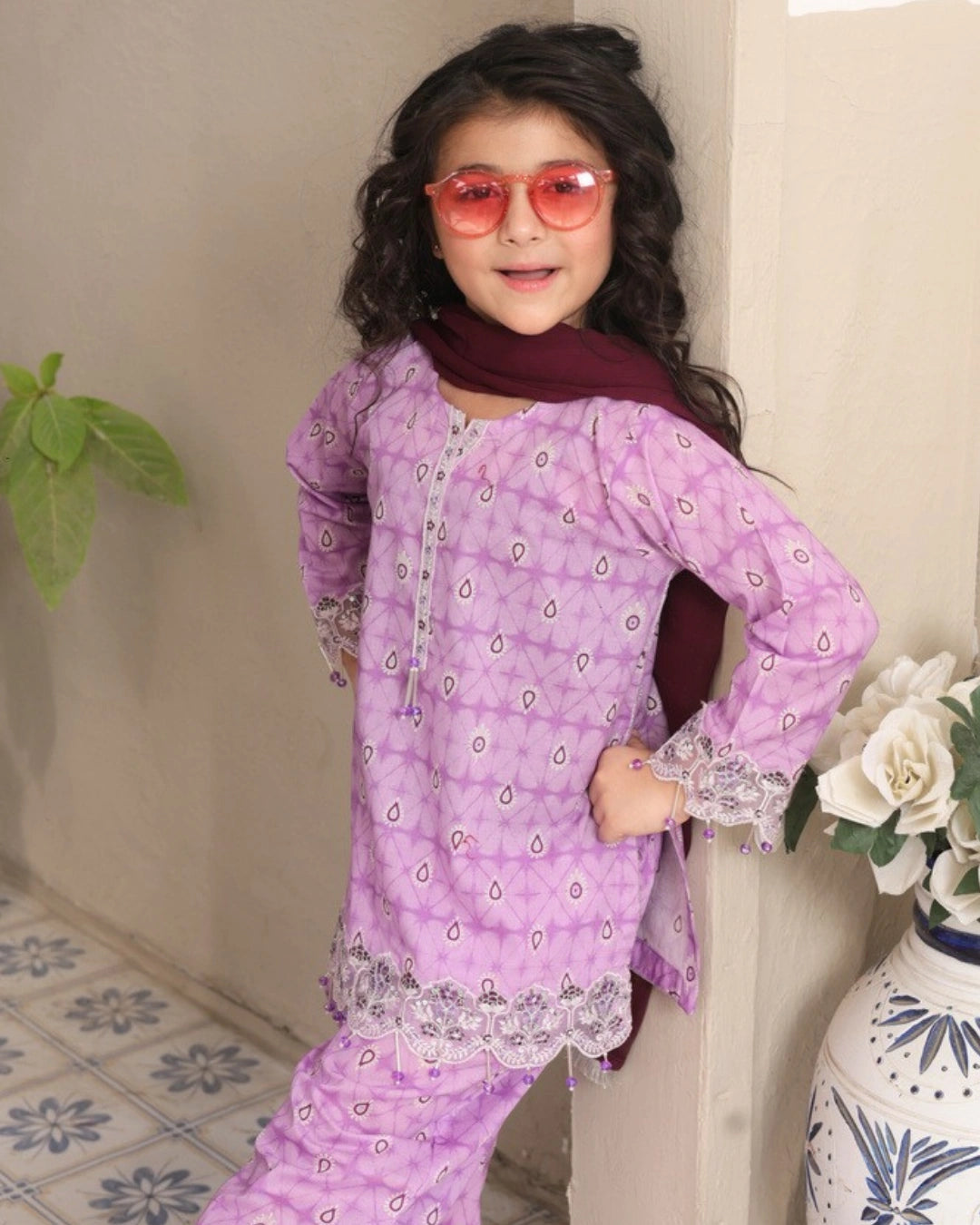 Shanzey Embroidered Lawn Stitched 3 Piece Suit – SHK-5302 (Lilac) | Summer Collection 2026