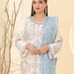Tawakkal Embroidered Bamber Chiffon Suit With La Bella Viscose Jacquard Trouser D-004