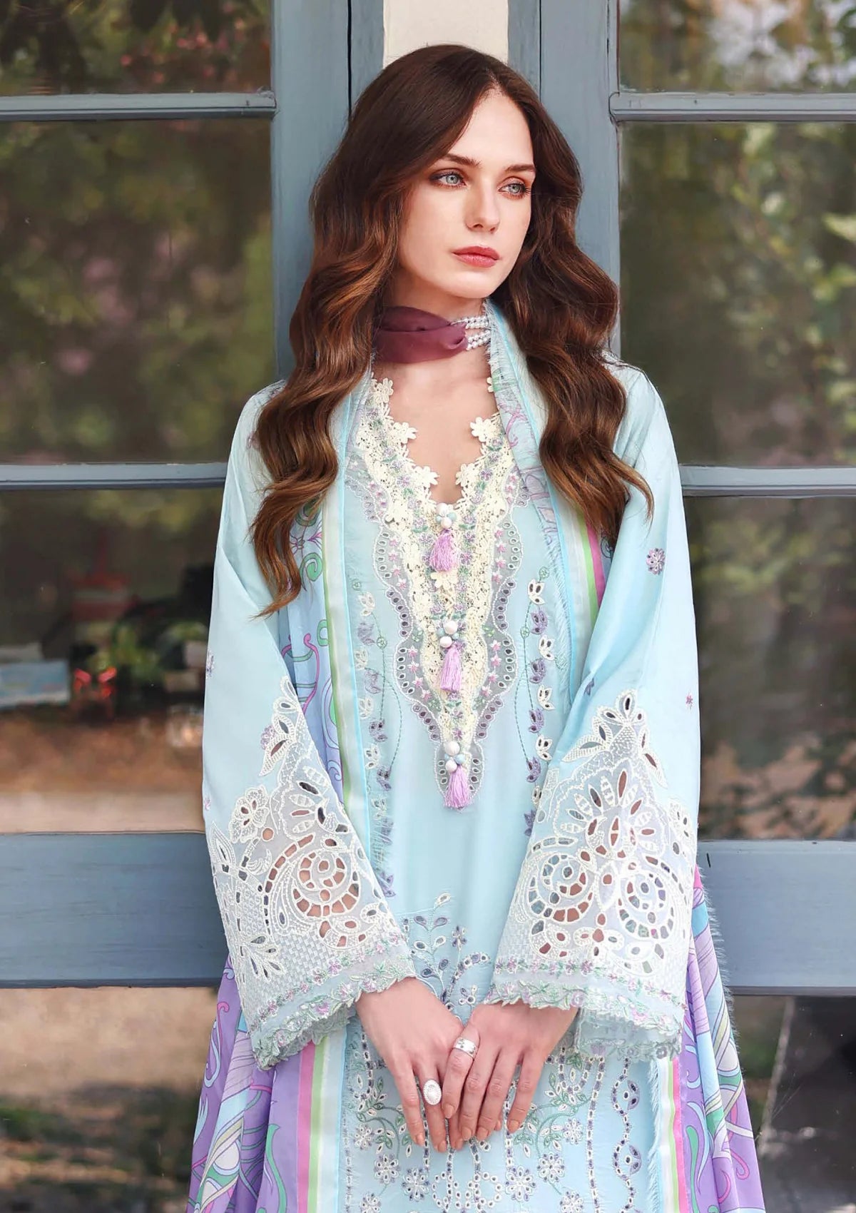 Hemline By Mushq - Secret Garden 26 Unstitched Suit (Secret Blossom)