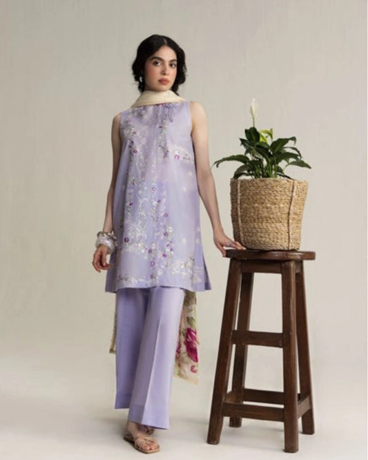 Coco By Zara Shahjahan Embroidered Lawn 3-Piece Unstitched Suit (Yura-3B)