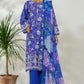 Amna Khadija Ismet Chikankari Embroidered Bana Dora Lawn Stitched 3 Piece Suit - AKC-05 | Blue | Summer Collection