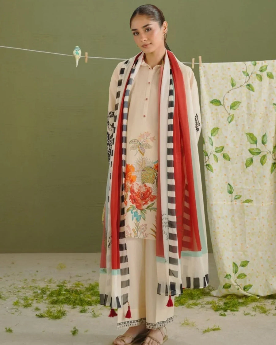 Coco By Zara Shahjahan 3-Piece Embroidered Lawn Suit (VERA-3A)