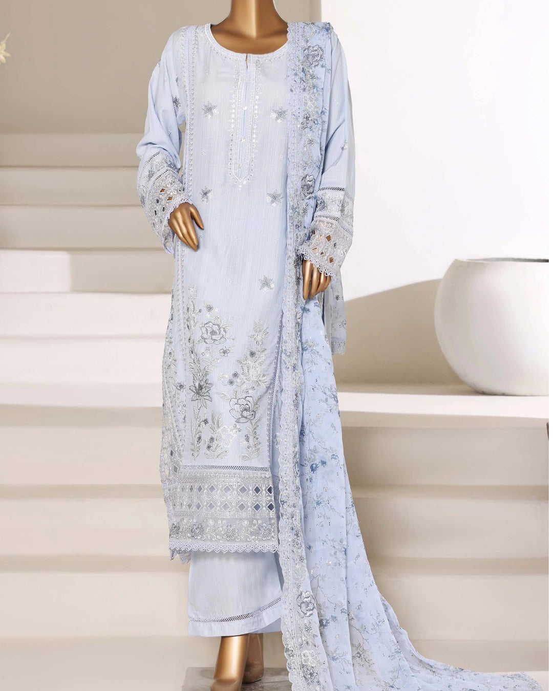 Sadabahar Luxury Embroidered Lawn Stitched 3-Piece Suit | Festive Collection