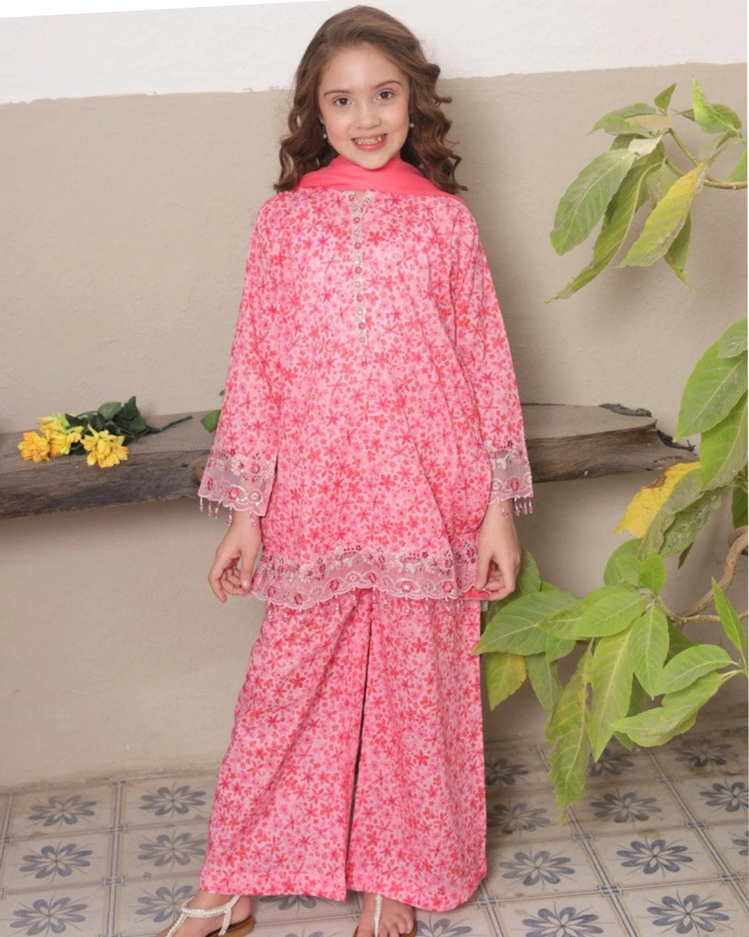 Shanzey Embroidered Lawn Stitched 3 Piece Suit - SHK-5305 (Fuchsia) |Summer Collection 2026