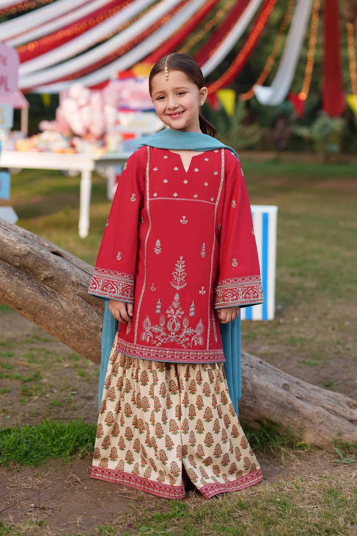 Garnet Embroidered Lawn Stitched 3 Piece Suit (Jelly Bean) | Summer Collection 2026