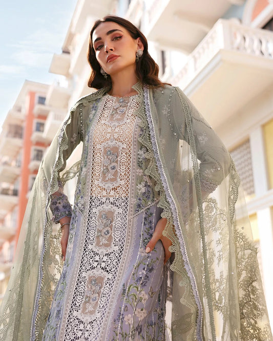 MARIA B LUXURY 3 Piece Embroidered Lawn Suit (Unstitched)
