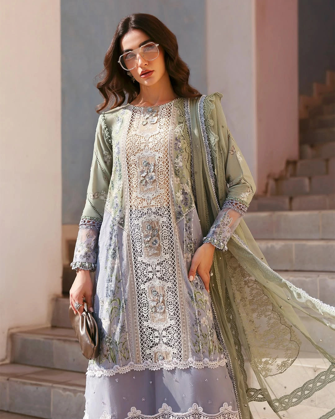 MARIA B LUXURY 3 Piece Embroidered Lawn Suit (Unstitched)
