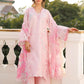 Afrozeh AMOURA 3-Piece Unstitched Lawn Suit | Blush Pink Embroidered Shirt with Sheer Dupatta