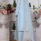 HZ Muse-Embroidered 3 Piece Outfit Stitched Suite POWDER BLUE (CSE-3P-216)
