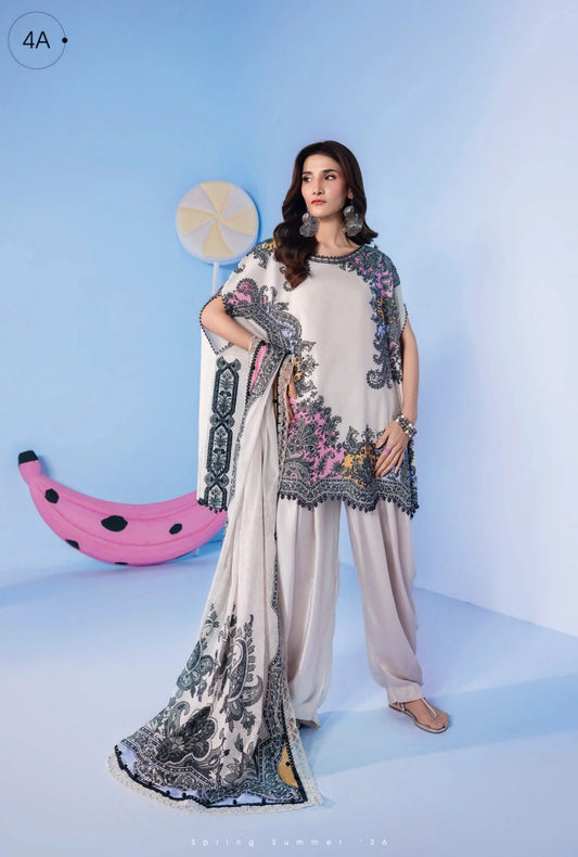 MariaB MBasics Printed & Embroidered Lawn Unstitched 3 Piece Suit (unstitched)