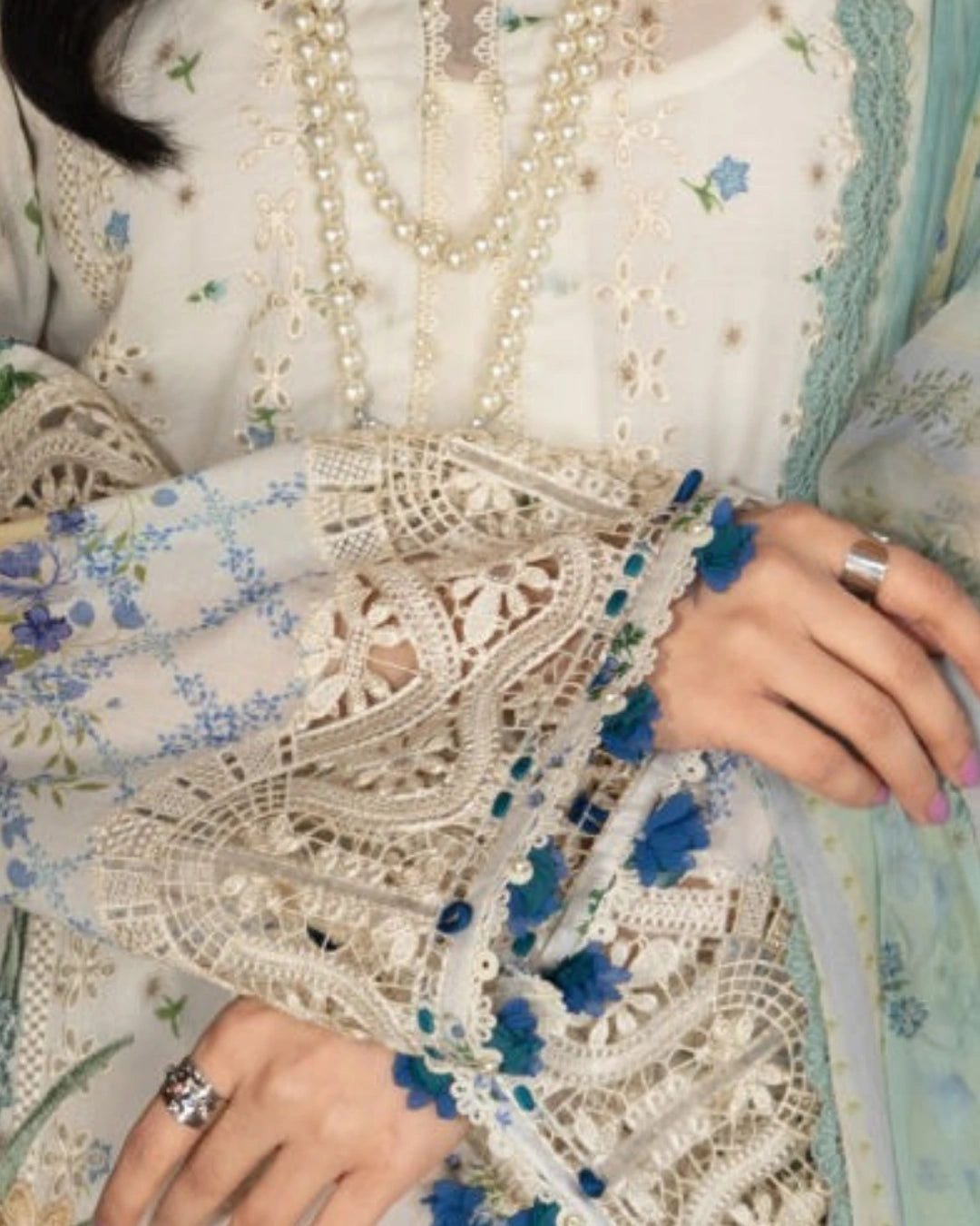 ELAF PREMIUM - Chikankari - Prints Collection with Chiffon (unstitched)