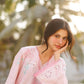 Afrozeh AMOURA 3-Piece Unstitched Lawn Suit | Blush Pink Embroidered Shirt with Sheer Dupatta